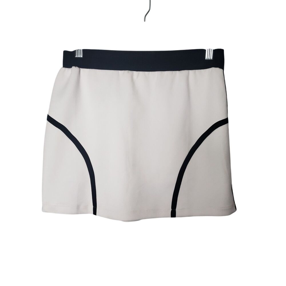 U-Style White and Black Sporty Ultra Mini Skirt Juniors Size Large